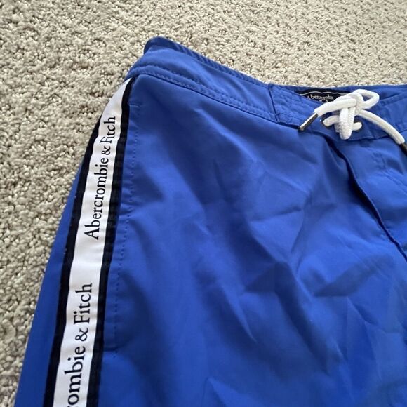 Abercrombie & Fitch Mens Royal Blue Swim Trunks Board Shorts Sz 28 Beach Mesh - Picture 2 of 8